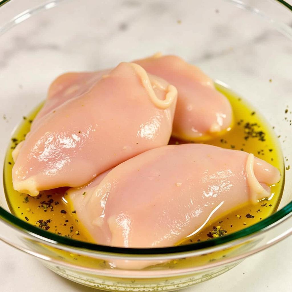 Preparing Chicken for Chicken Cream Chop Sandwich