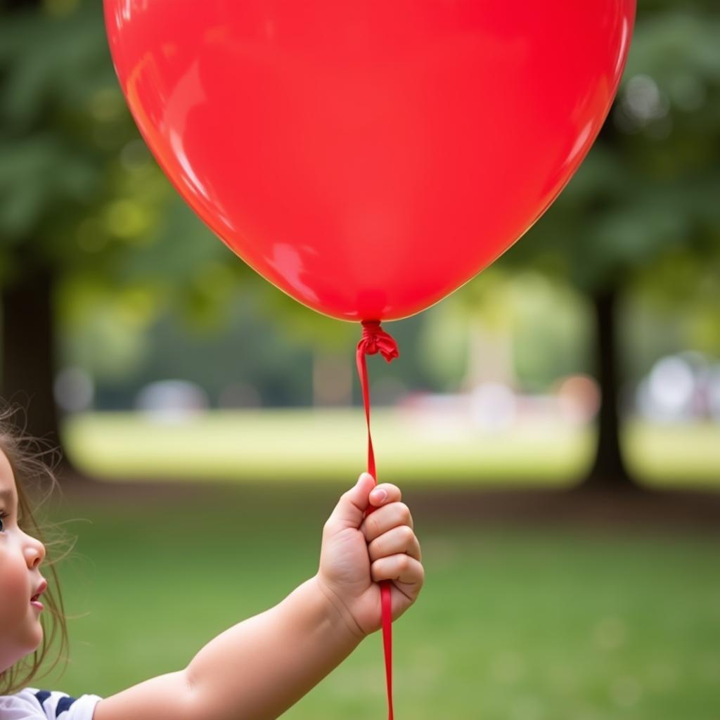 Child Holding a Red Balloon