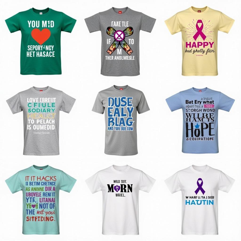 Various Childhood Cancer Tee Shirt Designs