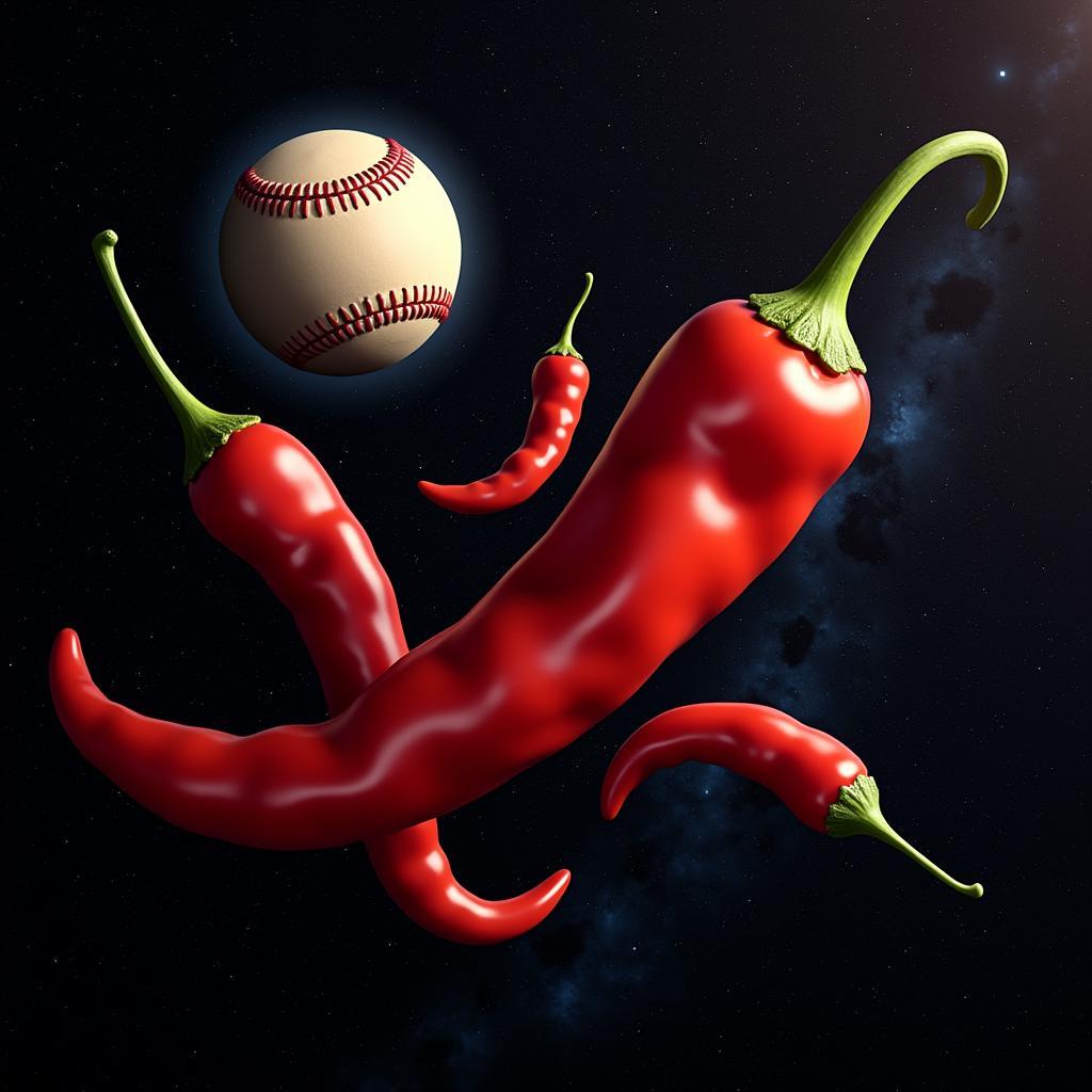 Chili Peppers in Space with Baseball Planet