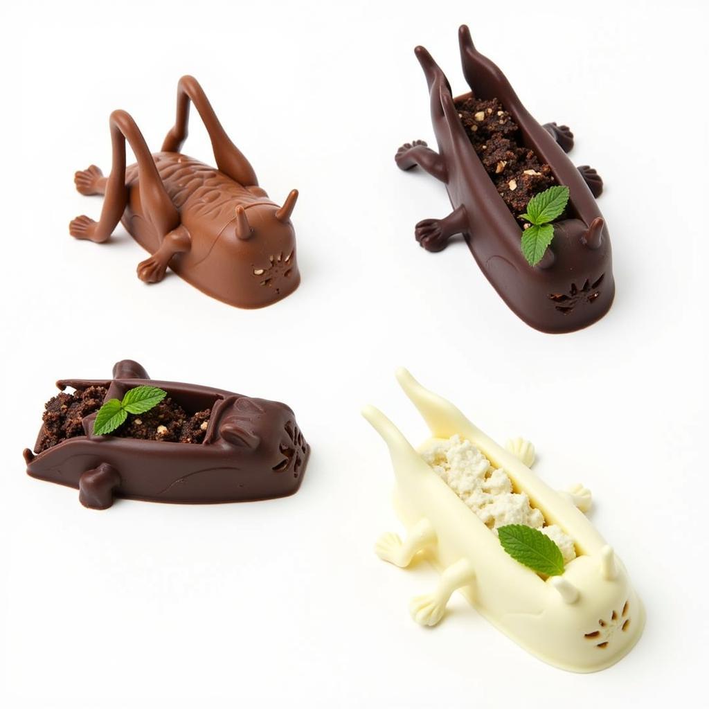 Chocolate Grasshopper Variations: Milk, Dark, and White Chocolate with Mint Cookies