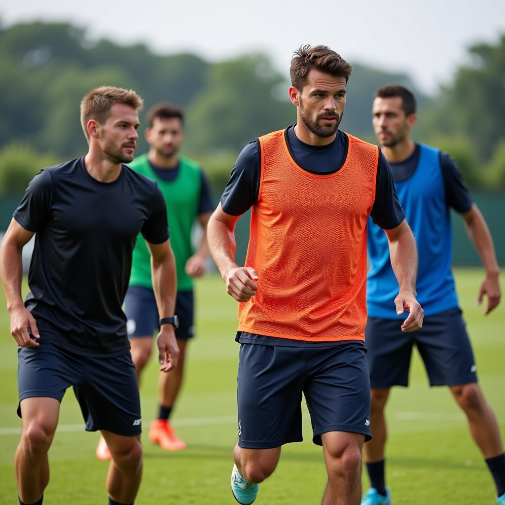 Footballer Training in Chopper Shirts