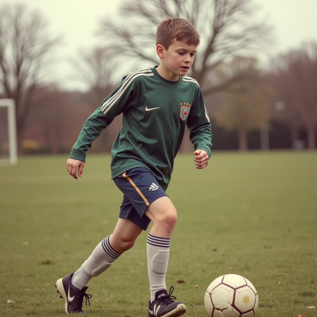 Chris Burke playing youth football