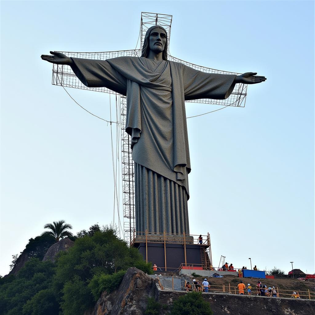 Christ the Redeemer Construction in Rio de Janeiro