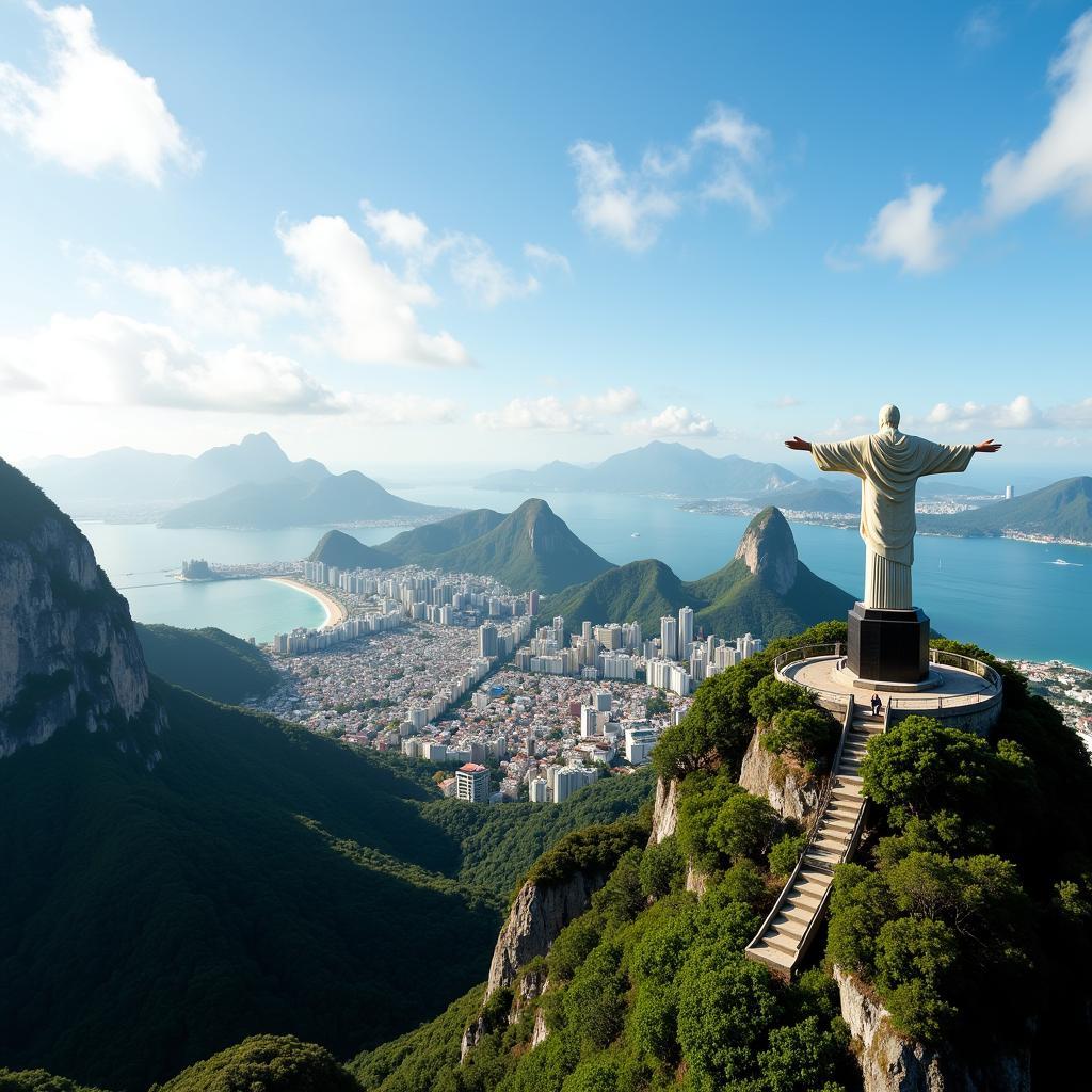 Panoramic View of Christ the Redeemer and the Rio de Janeiro Skyline