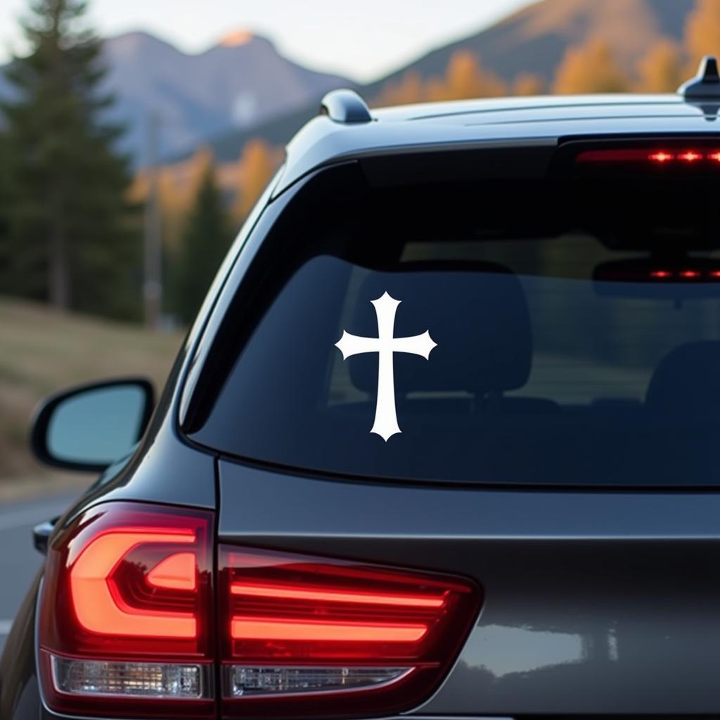 Christian Car Decal: Cross Design