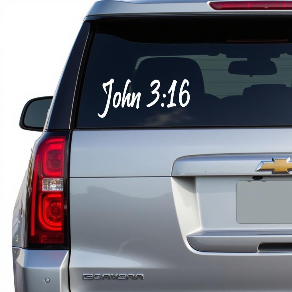 Christian Car Decal with Scripture Verse John 3:16