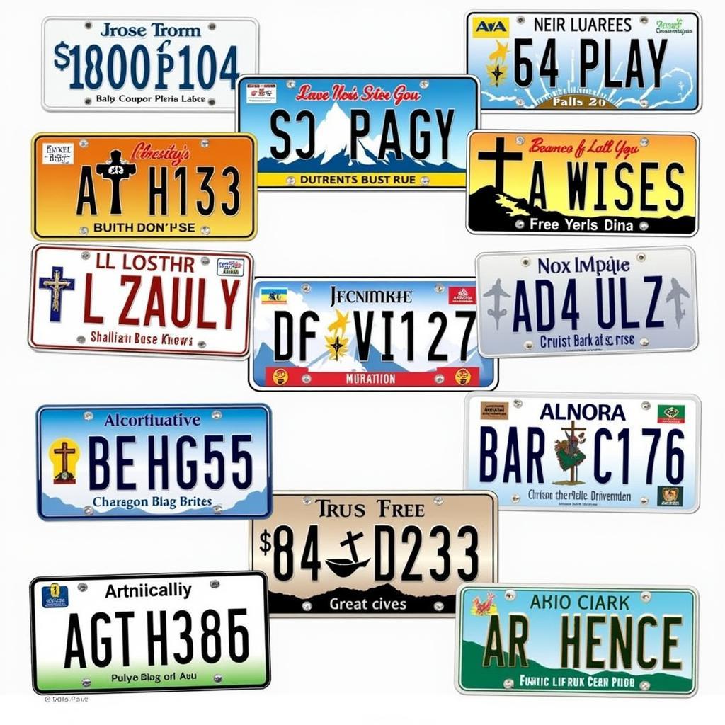 Variety of Christian License Plates