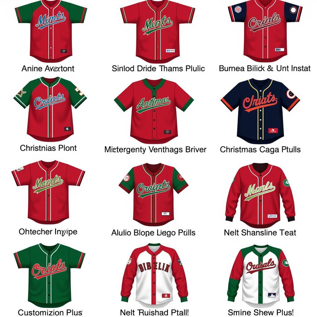 Different Styles of Christmas Baseball Jerseys