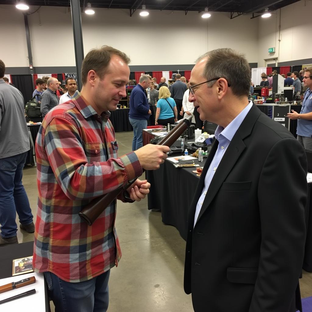 Vendor Discussing Firearm with Attendee