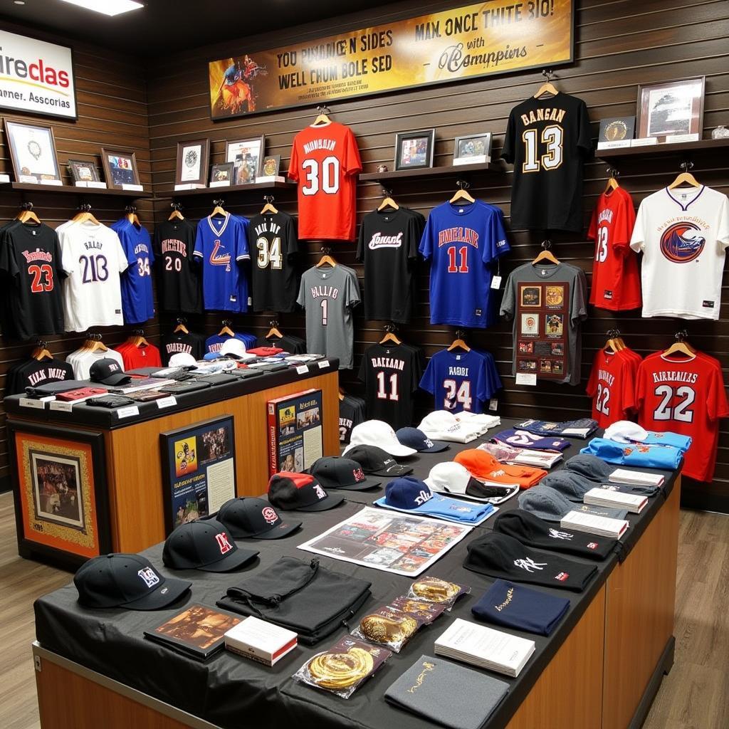 Display of championship merchandise in a City of Champions store