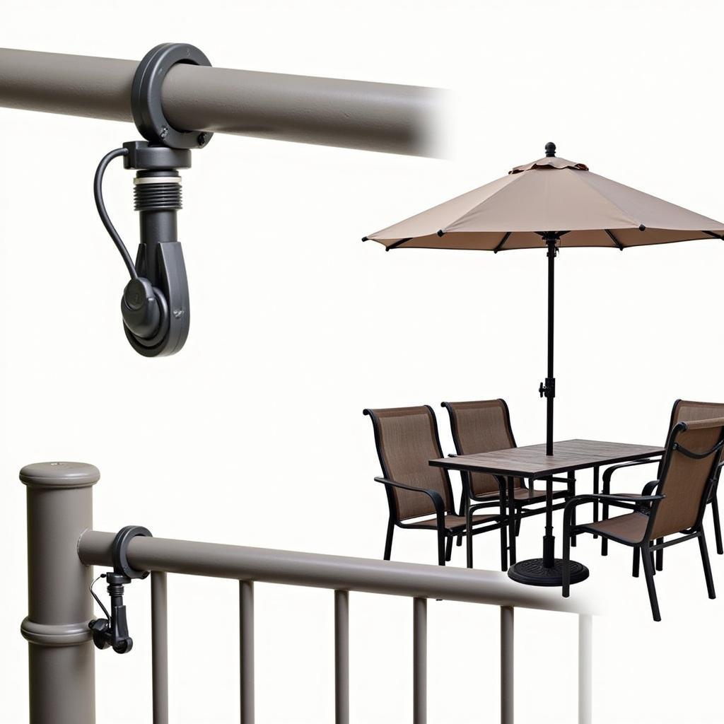 Clamp-on Patio Umbrella Holder for Metal Railing