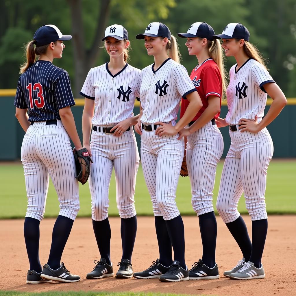 Classic Pinstripe Softball Jerseys Showcase