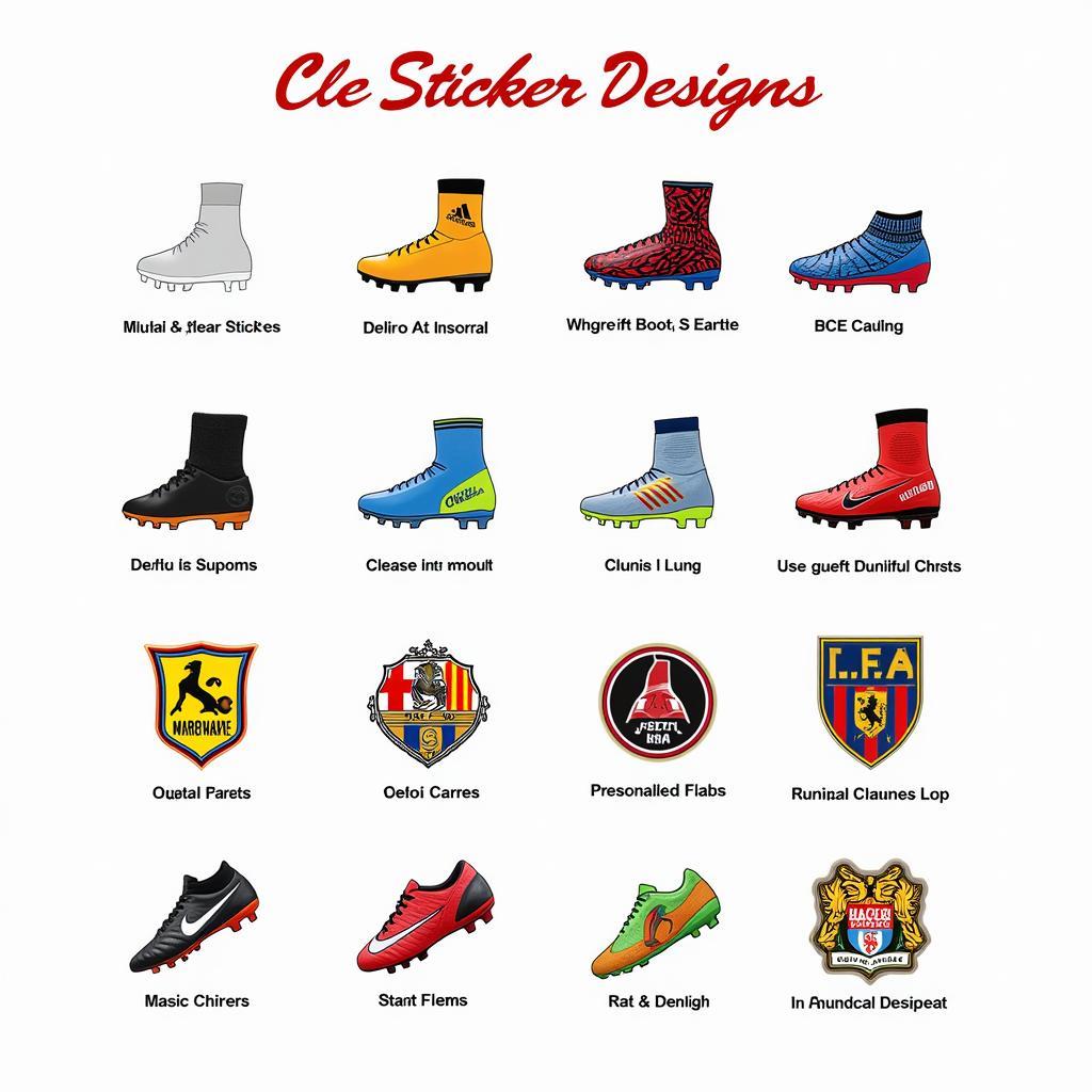 Different Cle Sticker Designs for Football Boots