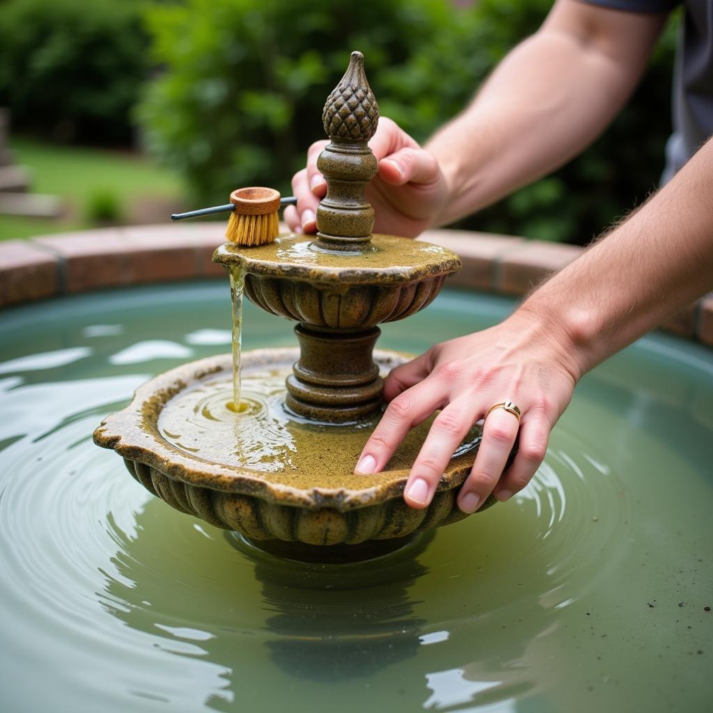 Cleaning a Two Tier Water Fountain