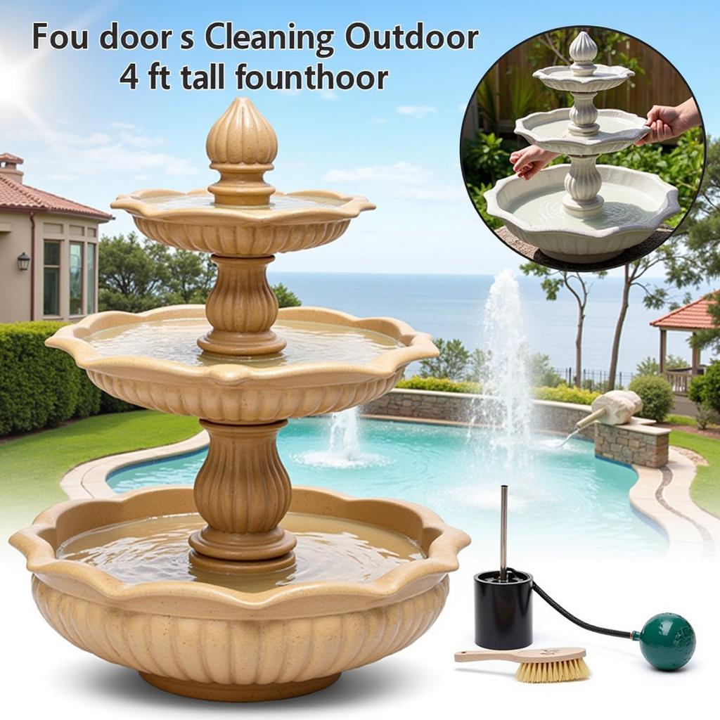 Cleaning a 4 Foot Tall Outdoor Water Fountain