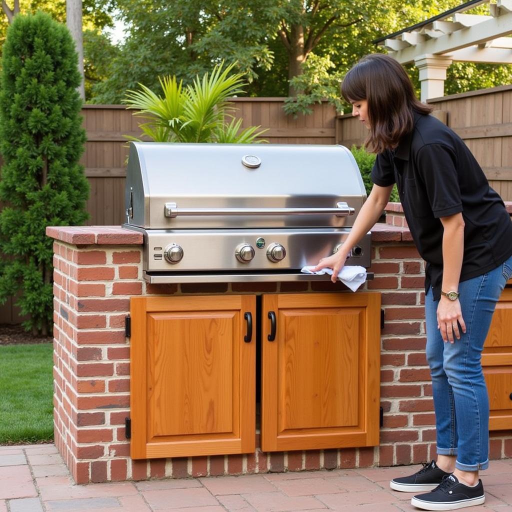 Cleaning Wooden BBQ Island Doors