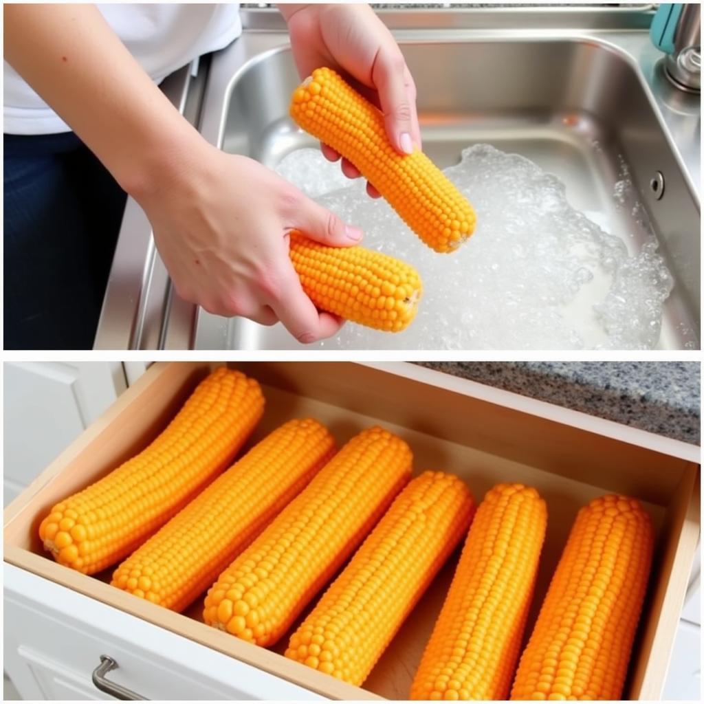 Cleaning and storing sausage dog corn holders