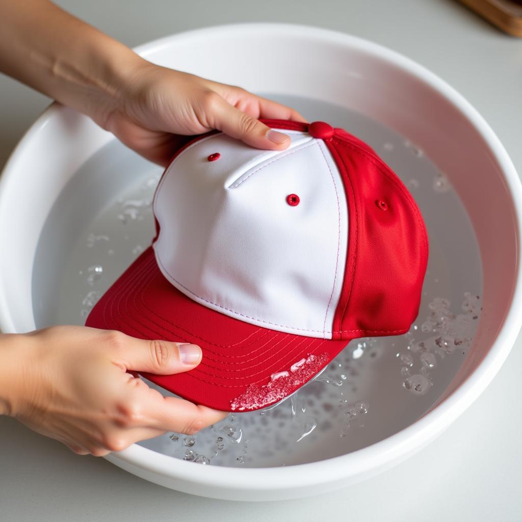 How to Clean a White and Red Baseball Hat