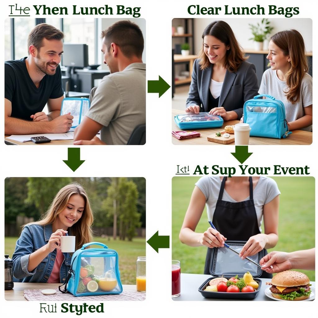 Clear Lunch Bags in Different Settings