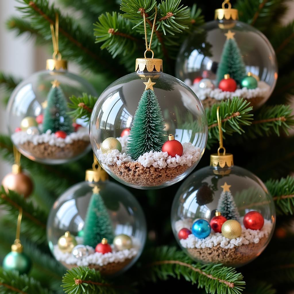 Clear Plastic Balls Filled with Christmas Ornaments