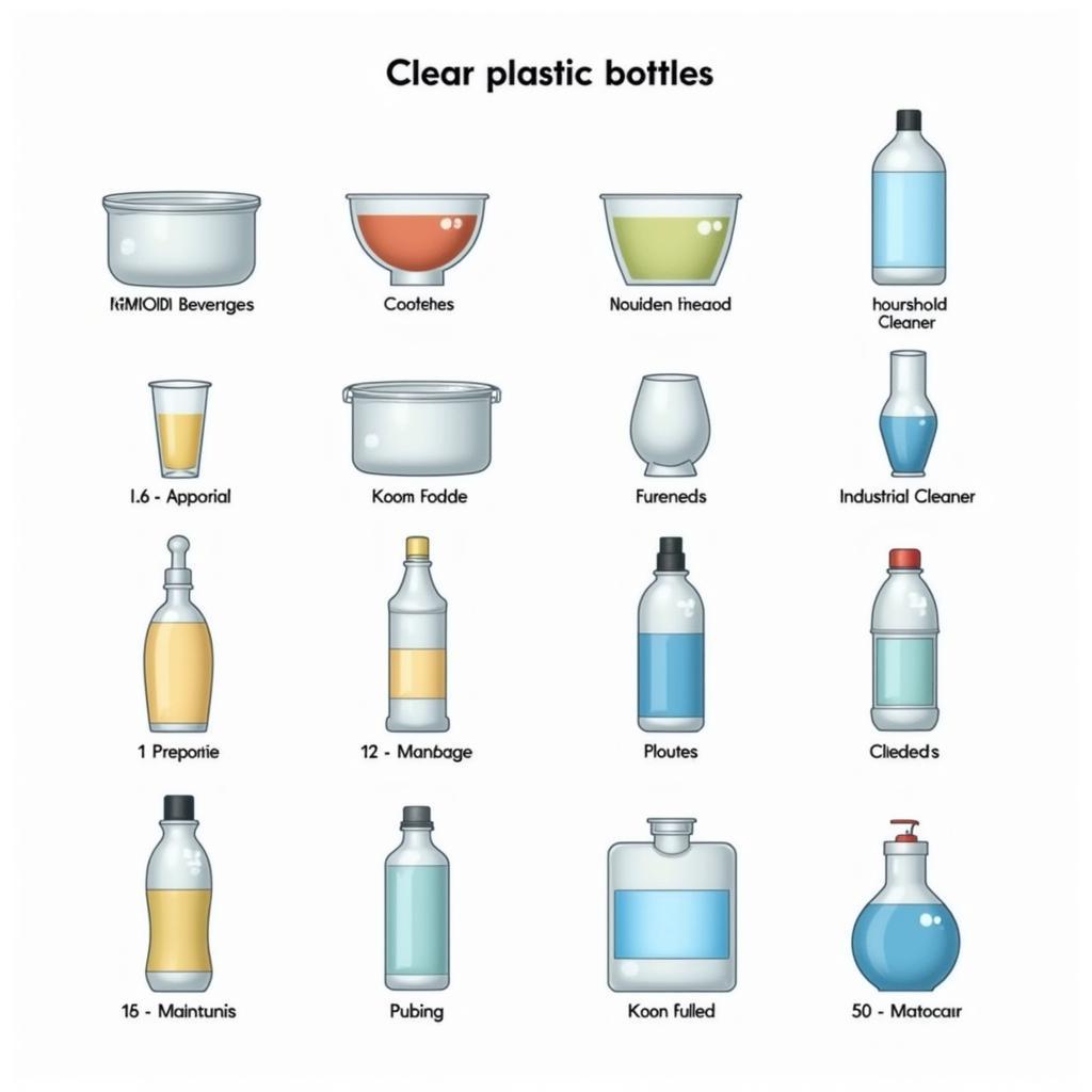 Clear plastic bottles used for various applications