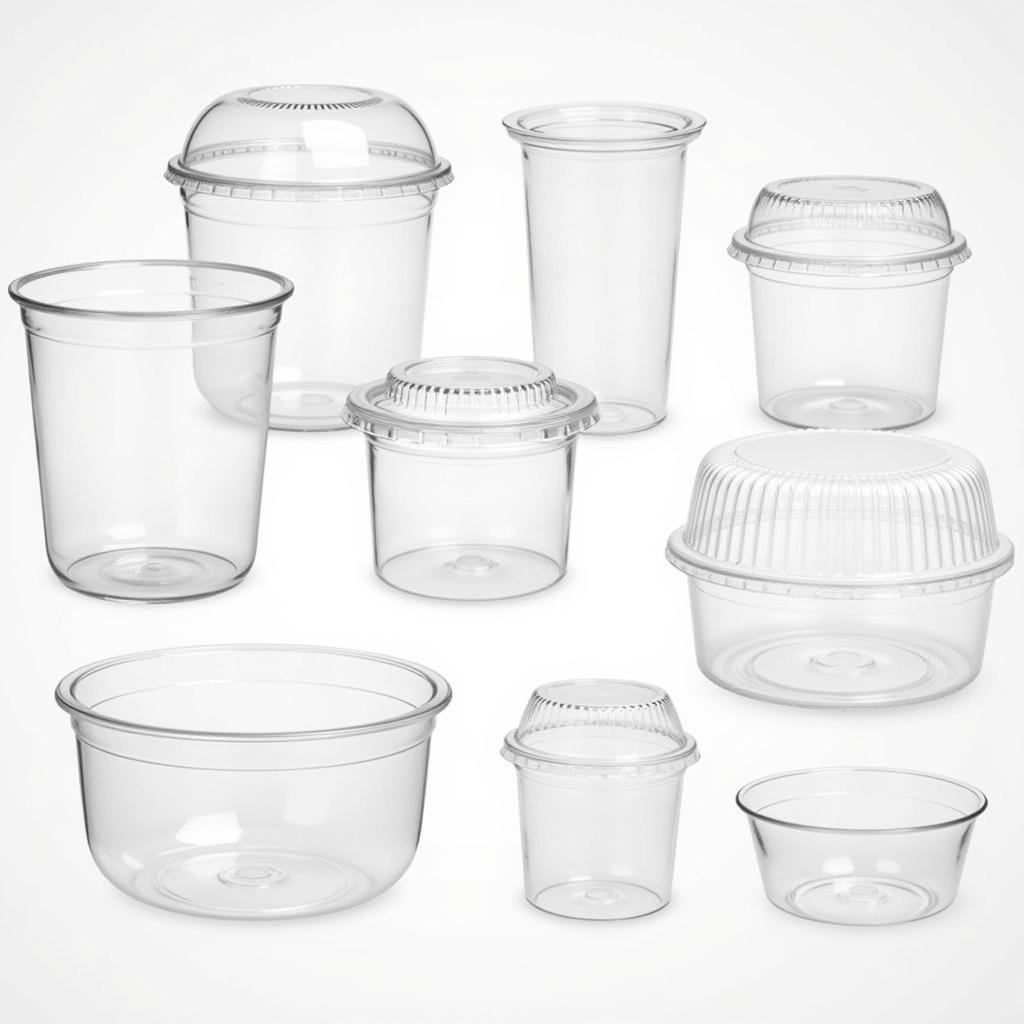 Various Clear Plastic Containers for Dessert Packaging