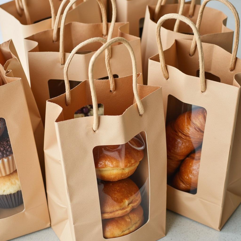 Clear Window Bakery Bags Showing Freshly Baked Goods