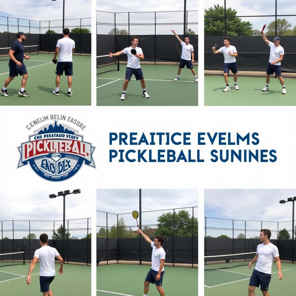 Cleveland Pickleball Classic participants practicing training drills