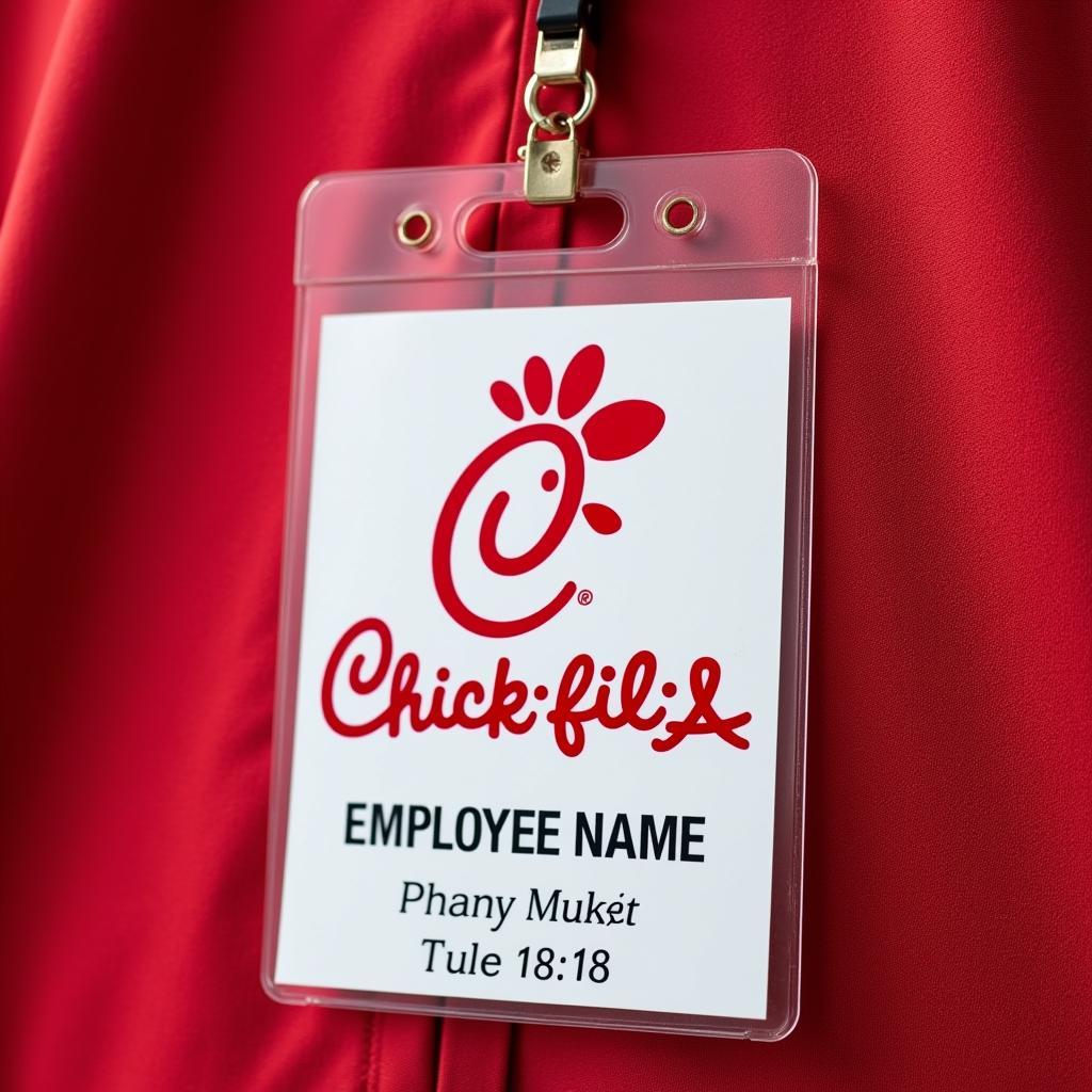 Close-up View of a Chick-fil-A Badge