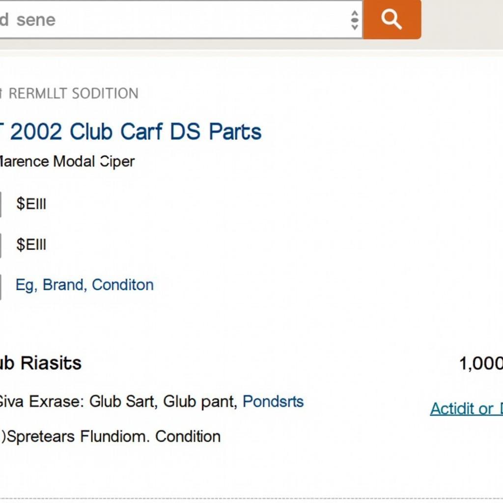 Club Car DS Parts on an Online Retailer Website