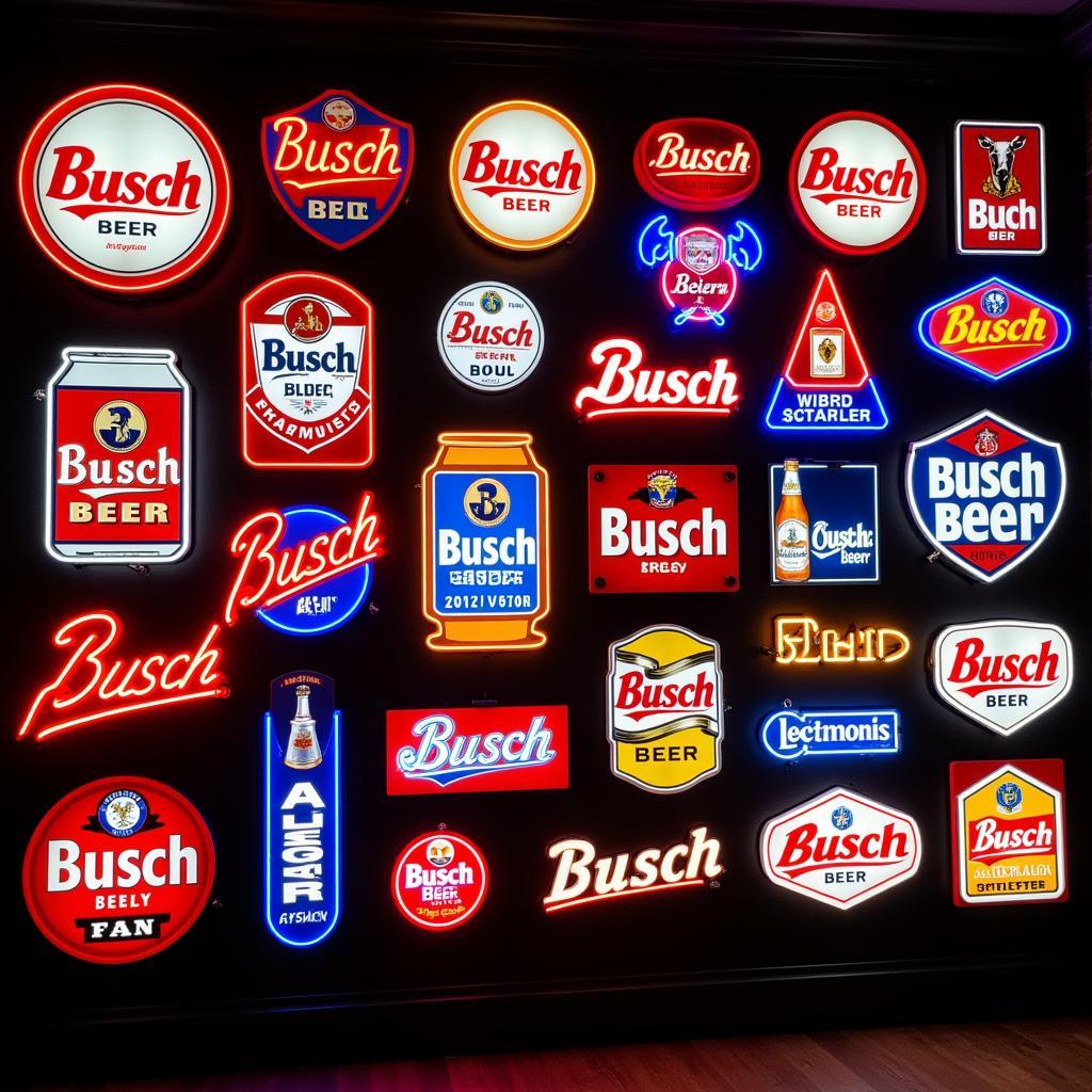 Impressive Collection of Busch Beer Neon Lights