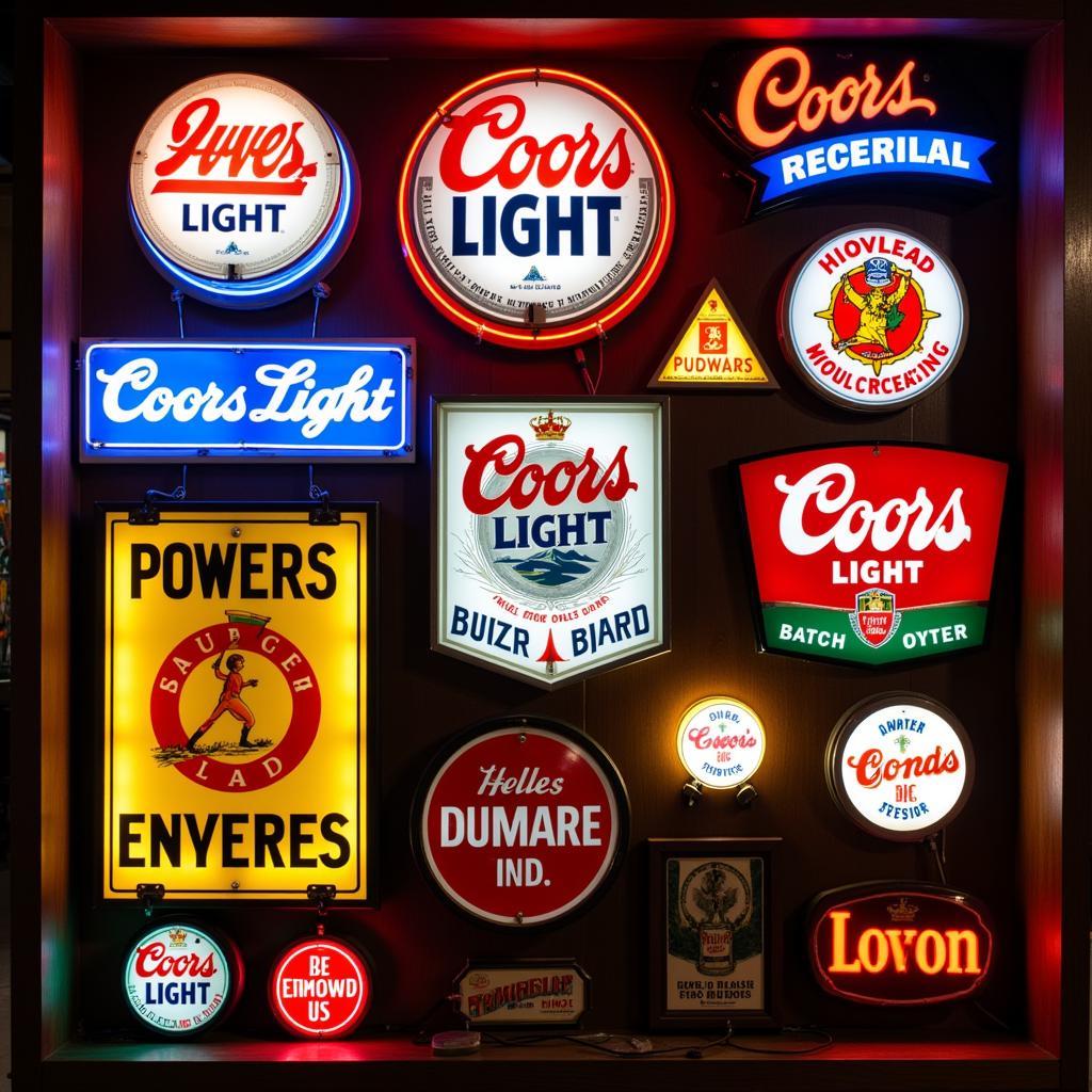 A Diverse Collection of Old Coors Light Signs