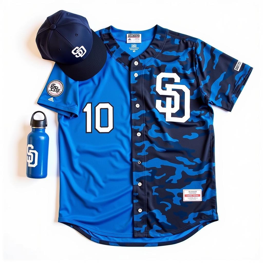 Collection of Padres Blue Camo Gear