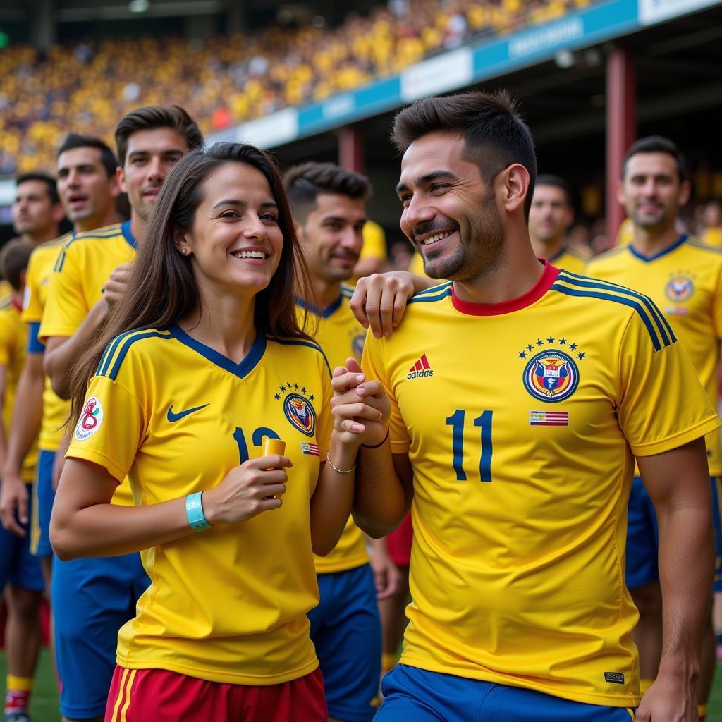 Colombian Fans Wearing the 2017 Jersey