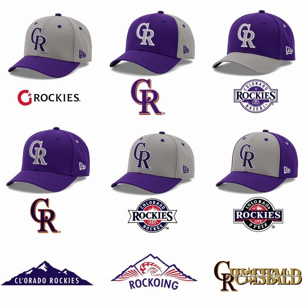 Variety of Colorado Rockies Baseball Cap Logos