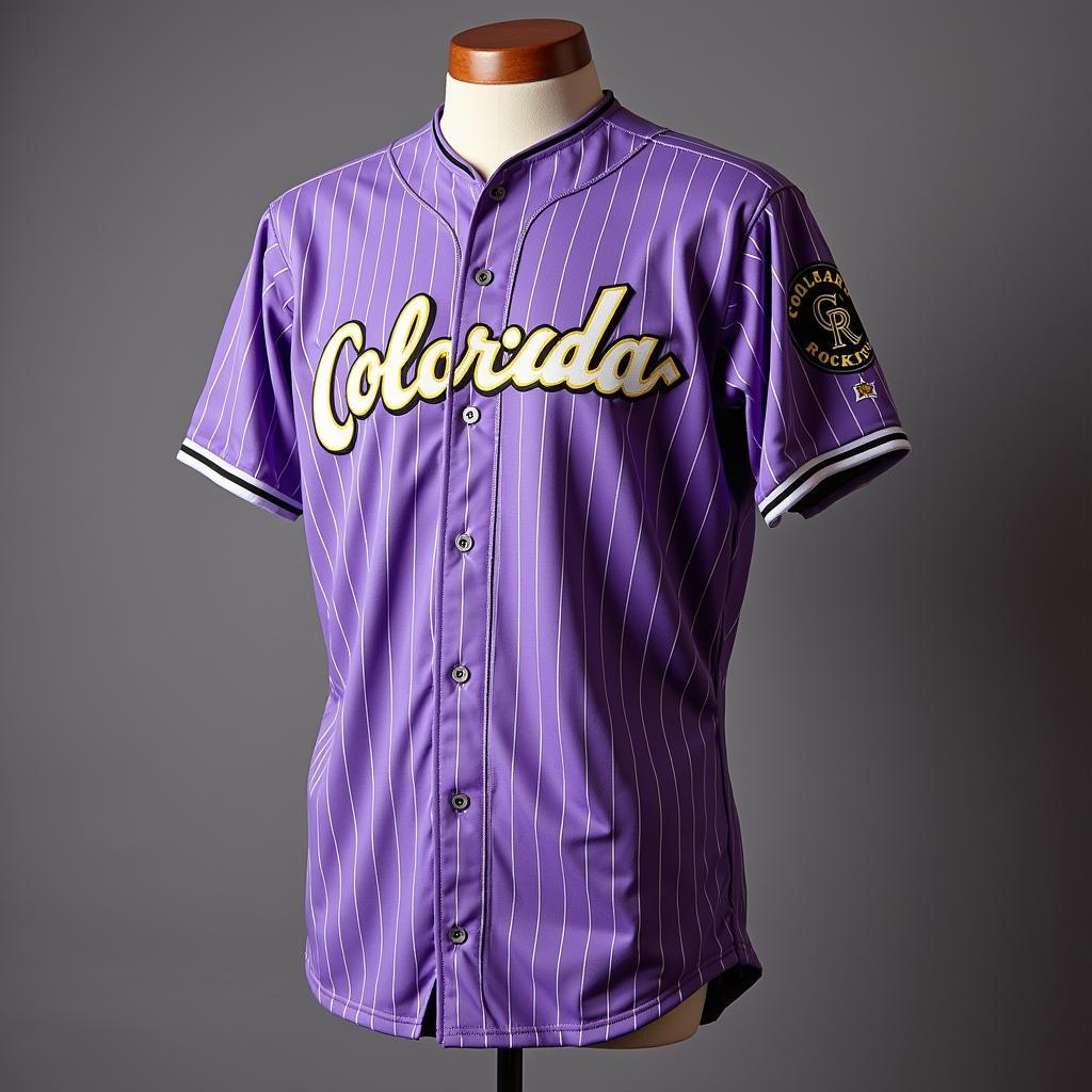 Colorado Rockies Retro Purple Pinstripe Jersey