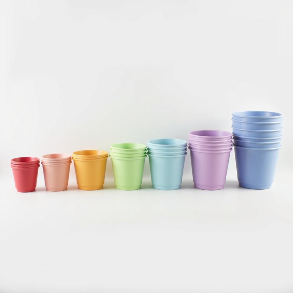 Colored Styrofoam Cups Size Comparison