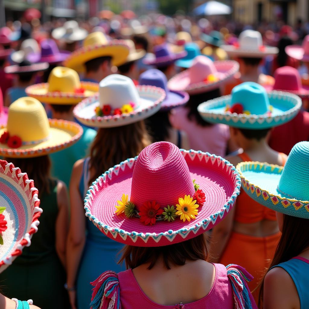 Colorful Fiesta Hats at a Celebration