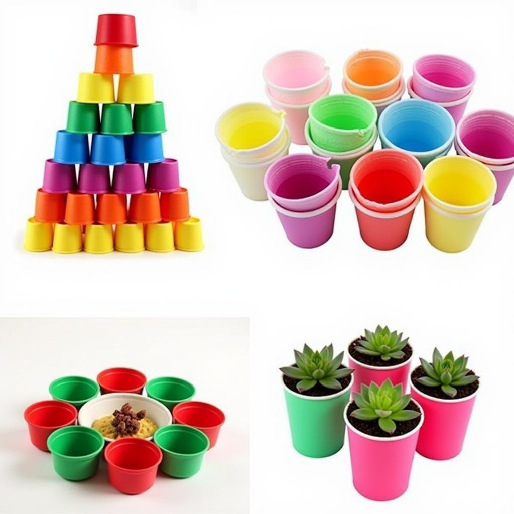 Colorful Styrofoam Cup Arrangements