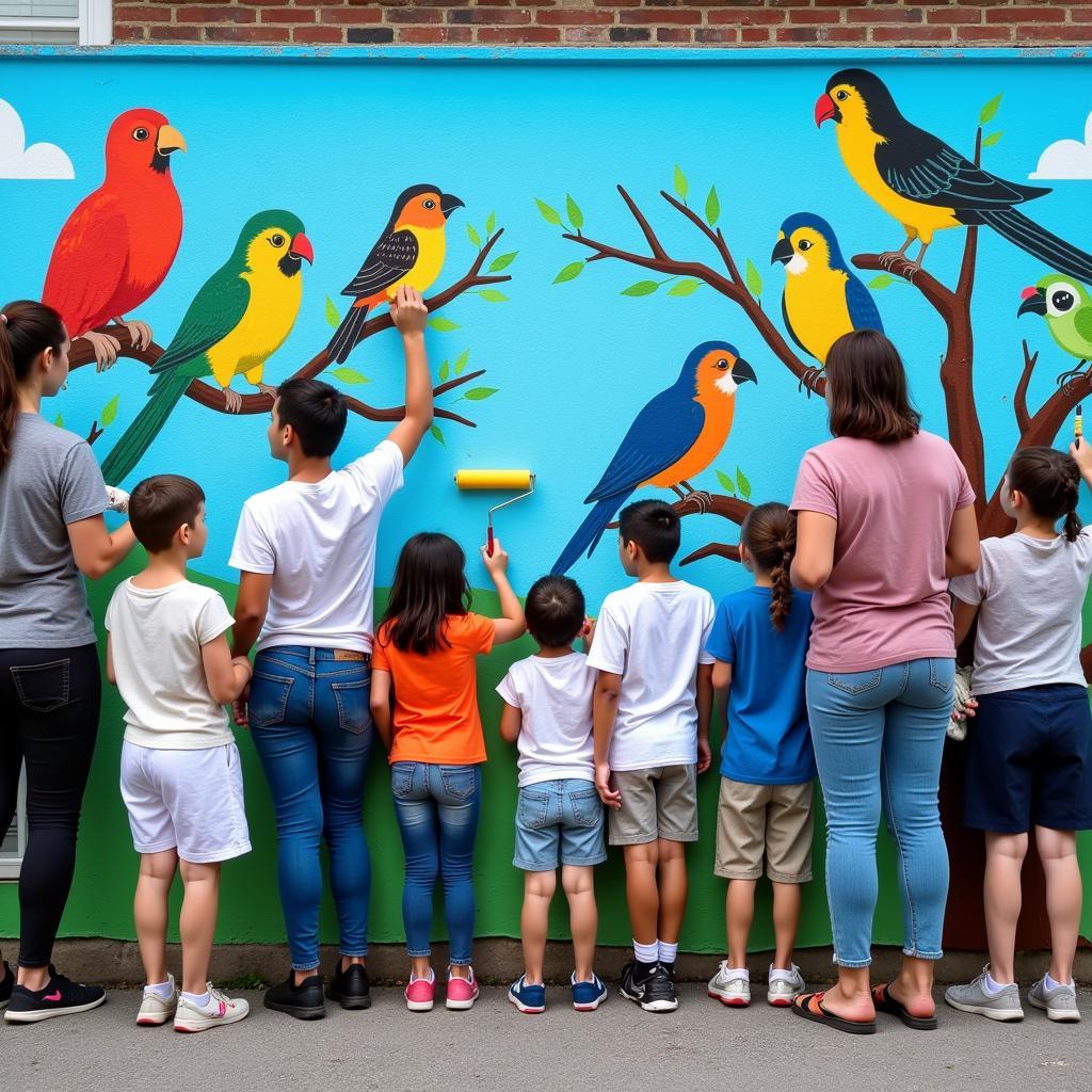 Community-Created Bird Mural