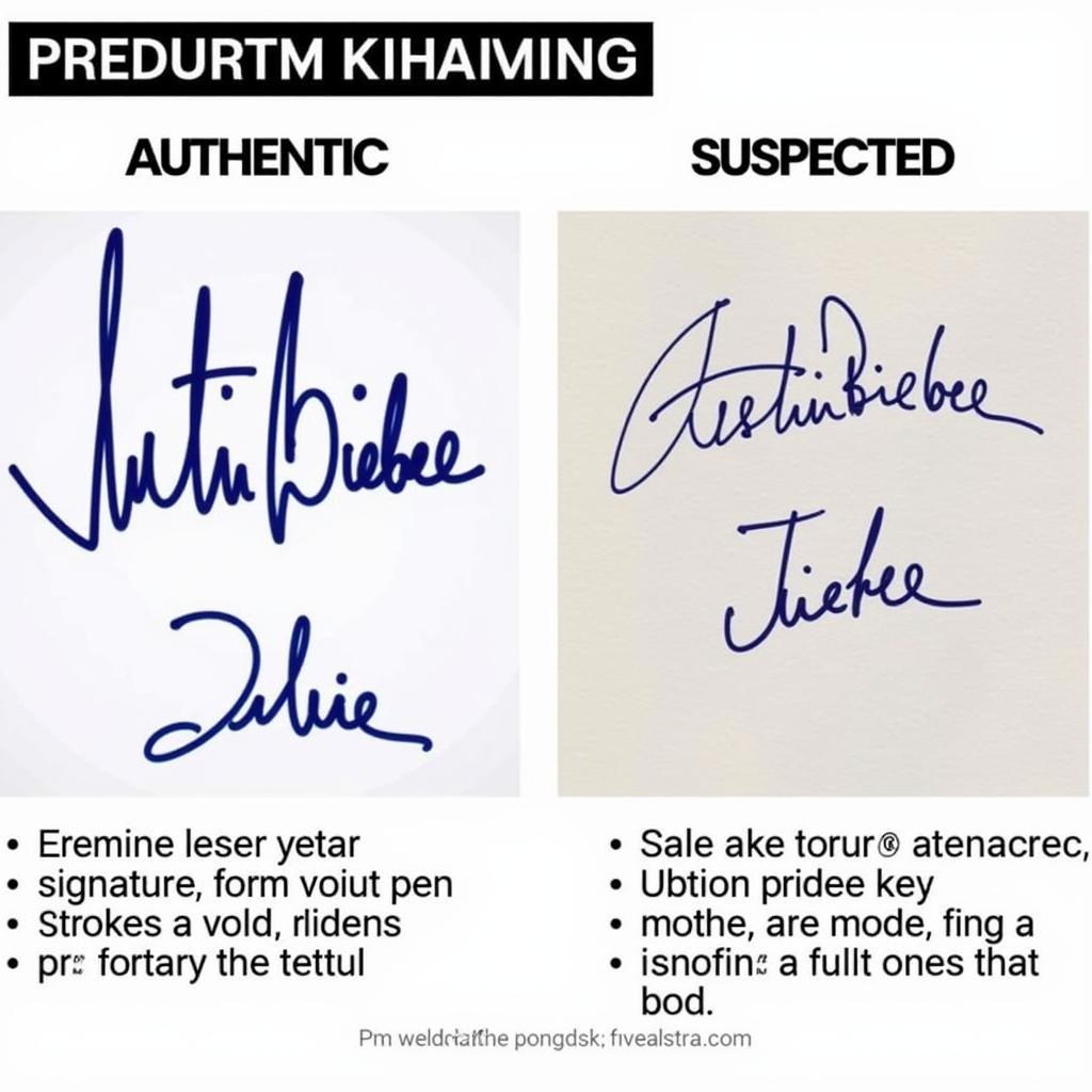 Comparing Authentic and Fake Justin Bieber Autographs