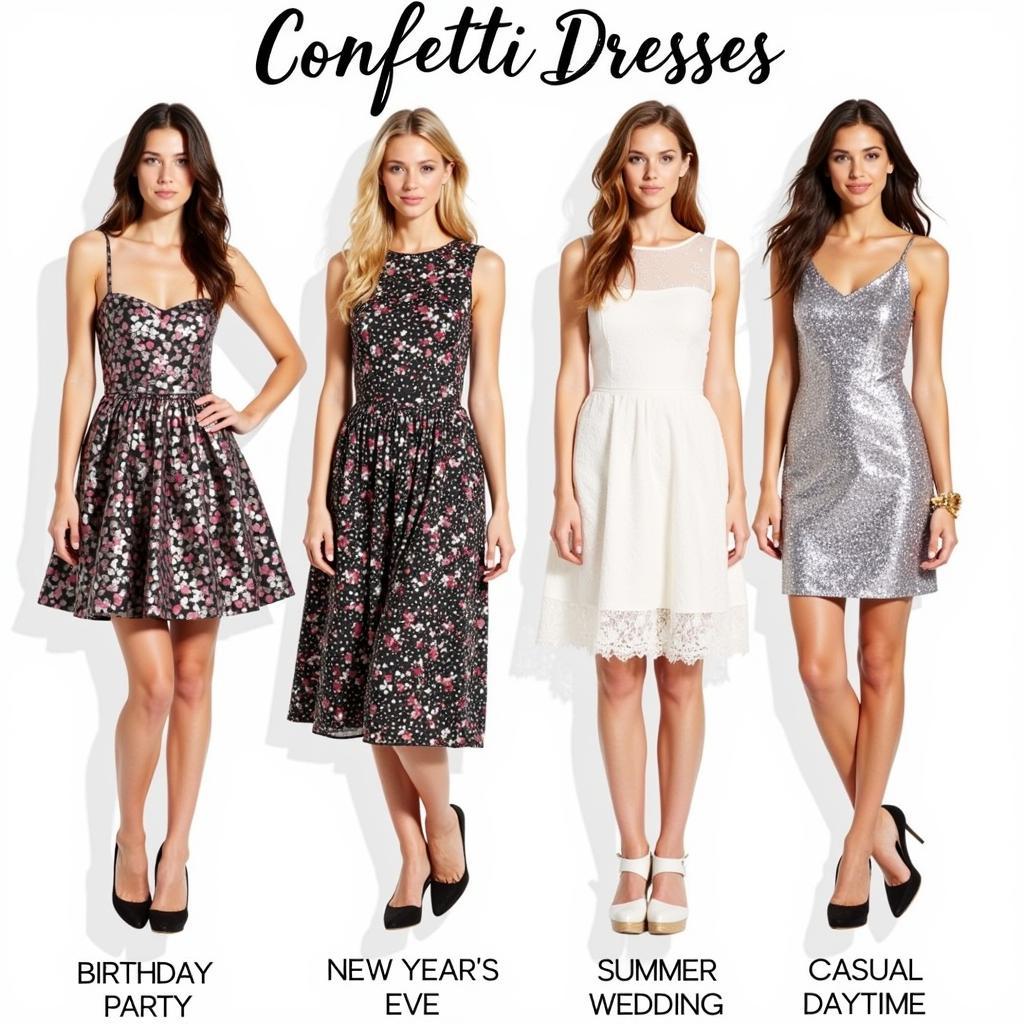 Confetti dresses for various occasions