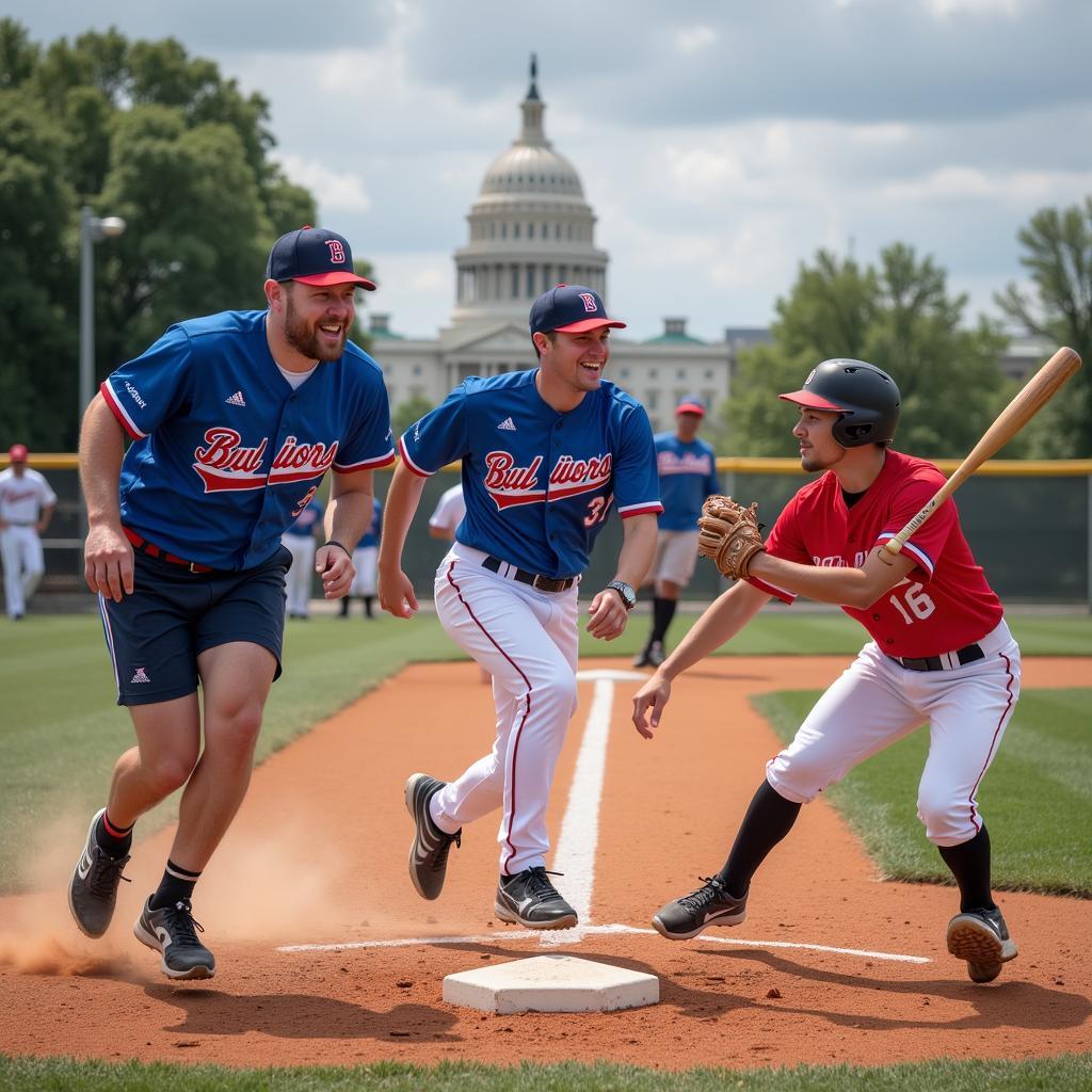 Congressional Softball League Game Action