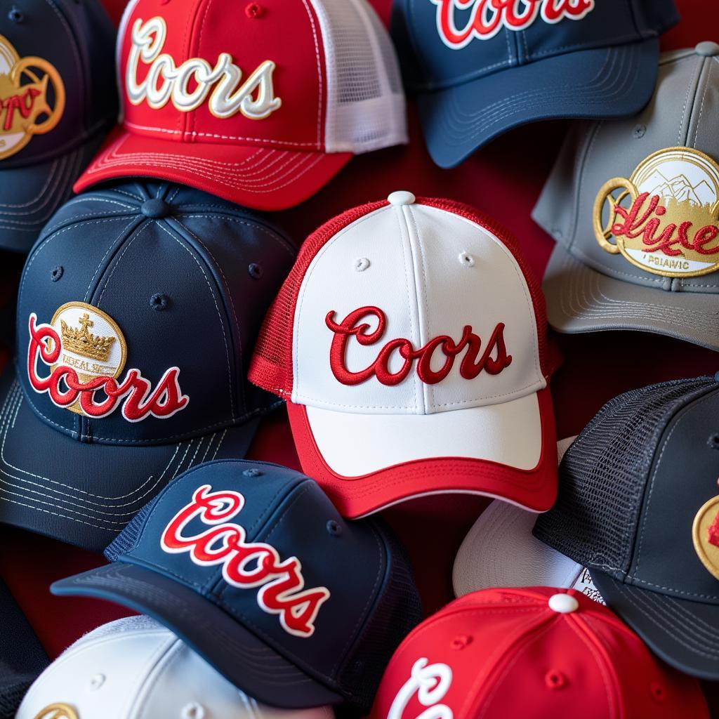 A Collection of Coors Baseball Caps