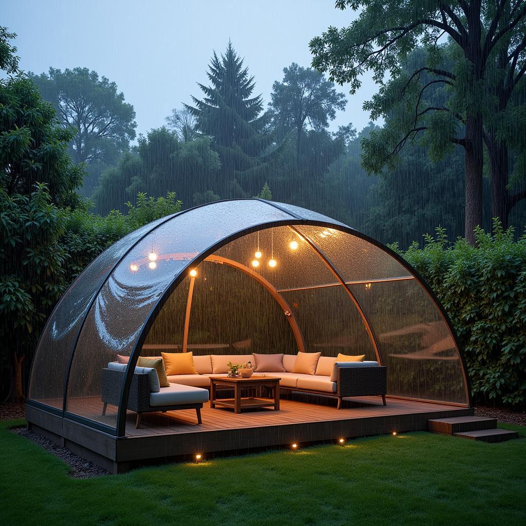 Covered Terrace Dome Protecting from Rain