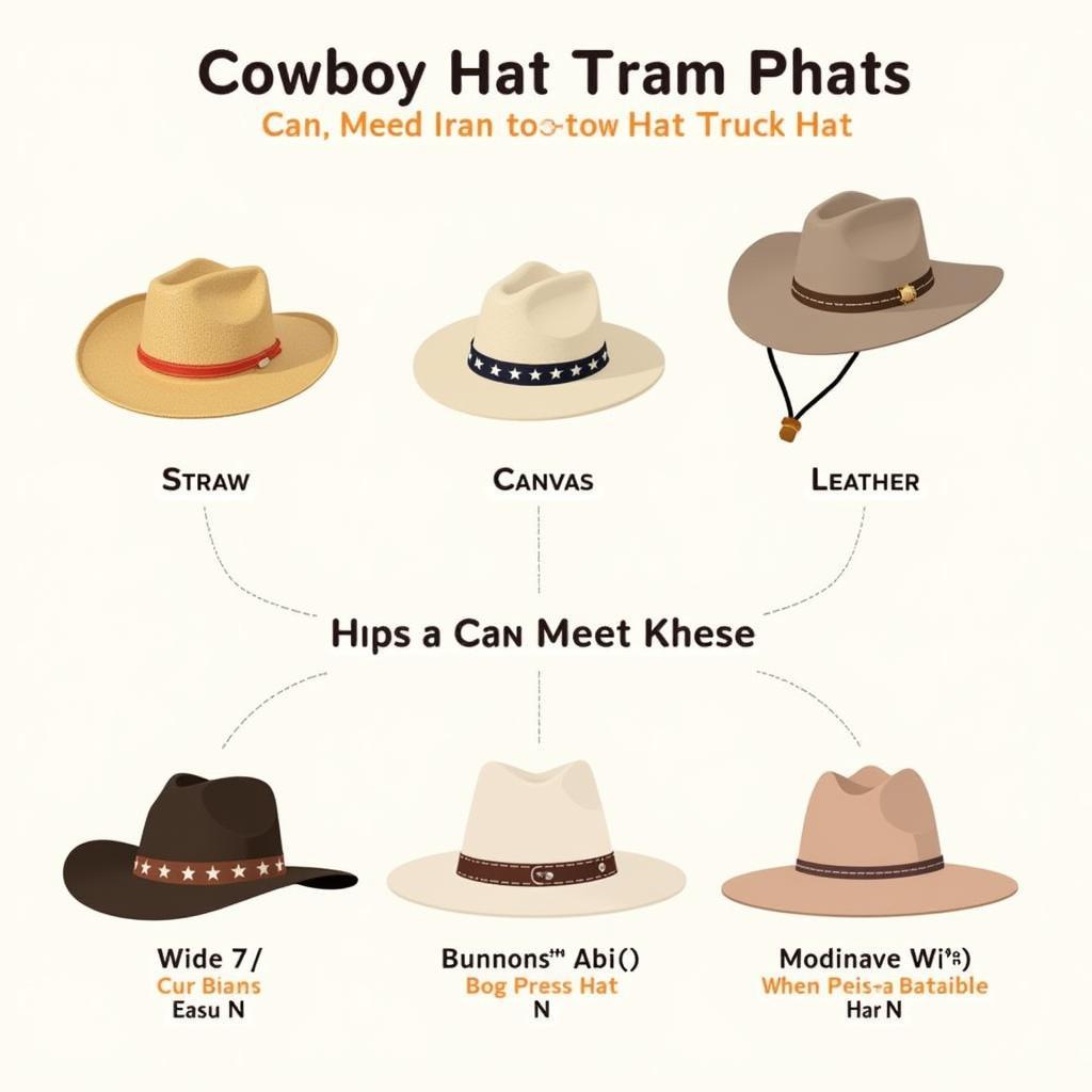 Cowboy Hat Trucker Hat Materials and Brims