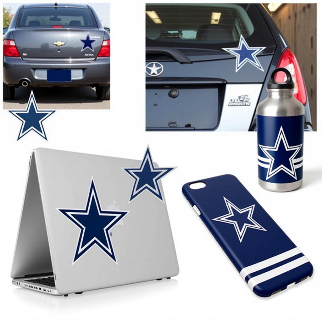 Cowboys Star Stickers in Different Locations