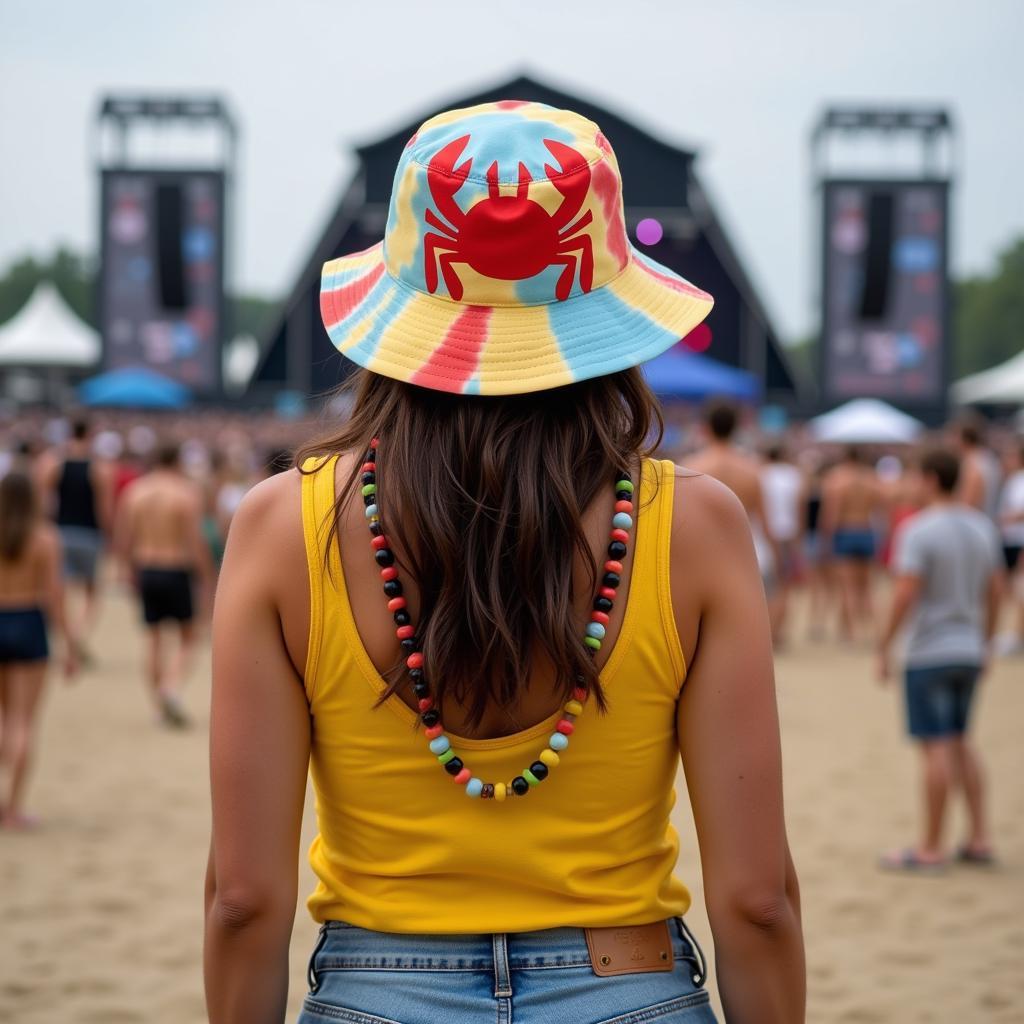 Crab Bucket Hat at a Music Festival