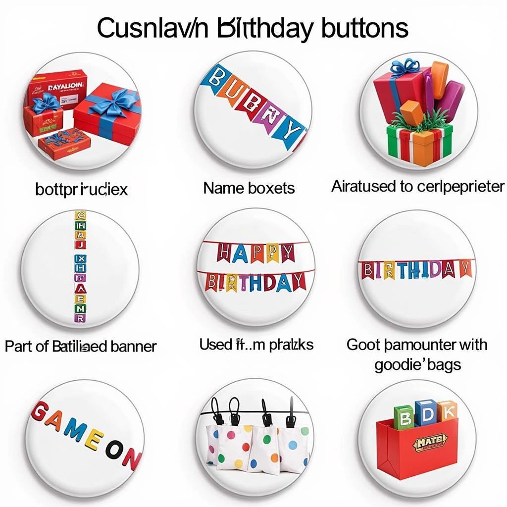 Showcase of various uses for custom birthday buttons beyond party favors.